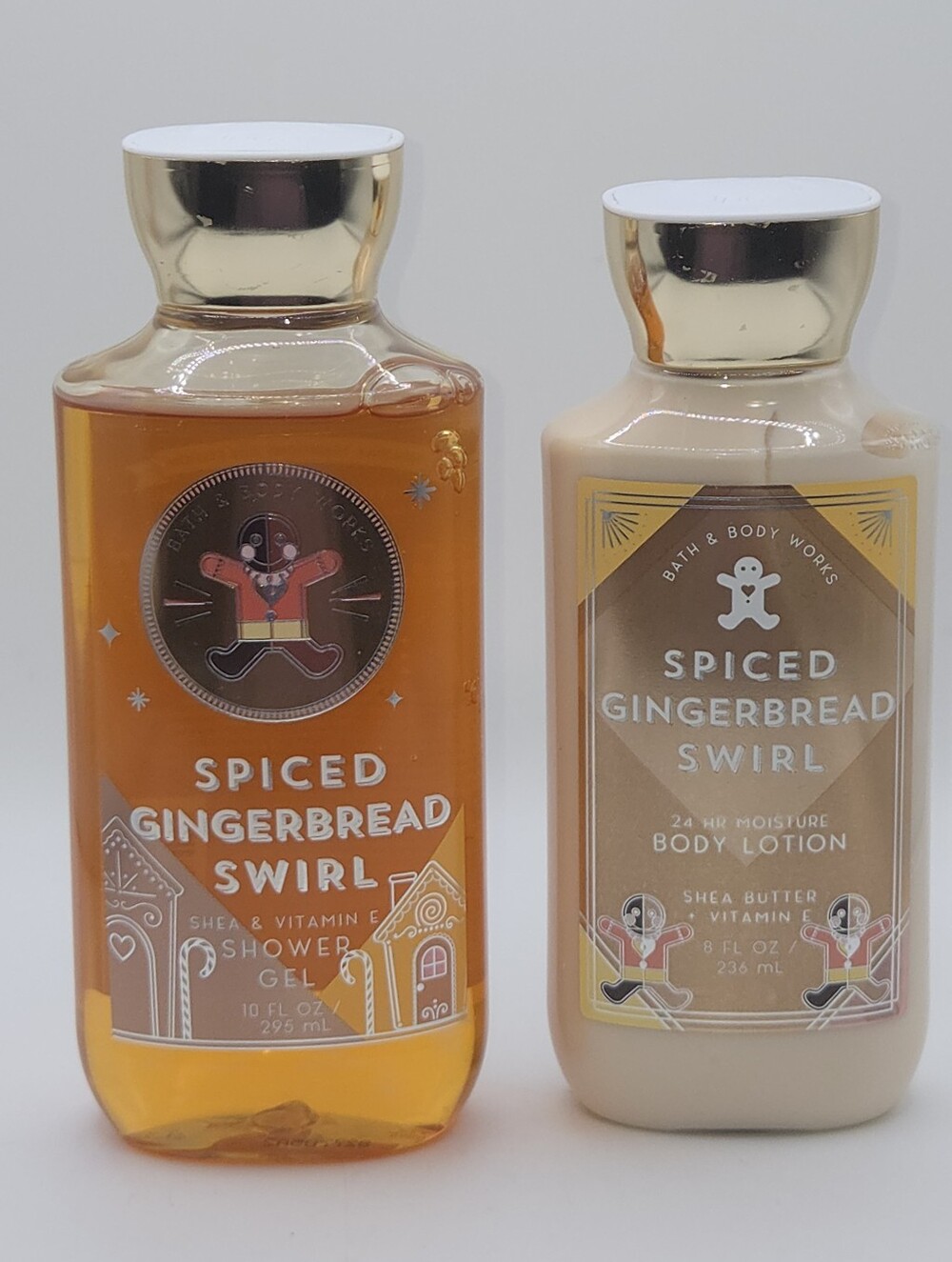 Bath & Body Works Spiced Gingerbread Swirl Shower Gel & Body Lotion Set